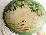 ANTIQUE Deco Era 20s Powder Tin, Cheramy Paris Powder Tin, April Showers Poudre de Toilette Tin, Art Deco Design, Decorative Tins,Vanity Decor, Collectible Tins