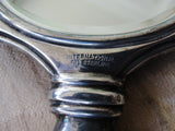 Elegant Antique Edwardian Sterling Silver Vanity Set Hand Mirror and Brush Bows Roses and Engraved Stripes Perfect Gift or Add To Silver Collection