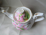 BEAUTIFUL Vintage Teapot, English Bone China 5 Cup Teapot, Royal Albert BLOSSOM TIME, Romantic Pinks, Collectible Vintage Teapots