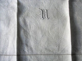 ANTIQUE Monogram Art Nouveau Large Linen Towel Quality Linen Vintage Linens
