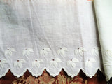 Antique French White On White Embroidered Trim,Heirloom lace,For Dolls Christening Gowns Bridal, Journals, Fine Crafts,Collectible Vintage Lace