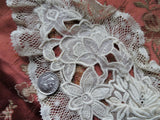 GORGEOUS Vintage Lace BOW, Open Work Embroidery Netted Lace, French Lace Trim, Fine Collectible Antique Lace