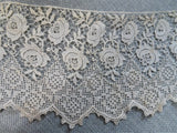 GORGEOUS Vintage FRENCH Fine Lace Trim Flounce,Intricate Pattern For Bridal Dress,Dolls,Flapper Dress,Heirloom Sewing Antique Textiles