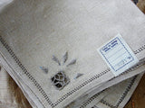 Elegant Tea Time Vintage Art Deco 1920s Italian Linen Napkins Set Natural Linen Ecru Embroidered Luxury Table Linens Gatsby Era Never Used!