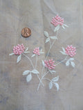 DREAMY Antique Organdy Fabric,Salesmans Sample,Pink Floral Embroidered on Organza ,For Heirloom Sewing, Fine Craft Projects,Collectible Vintage Fabrics