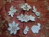 SWEET Vintage FRENCH Applique Rich Gold Metallic Embroidery Flower For Fine Sewing,Crafts, Projects, Flapper Hats ,Clothing Gatsby Era
