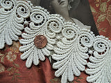 GORGEOUS Antique Large Applique, Raised Embroidered Lace Applique or Collar,Victorian,Edwardian,Antique Lace,Wedding Gowns,Collectible Lace