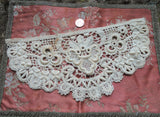 RESERVED LOVELY Antique Large Applique, Raised Embroidery Lace Applique,Victorian,Edwardian,Antique Lace,For Dolls,Wedding Gowns,Collectible Lace