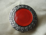 VINTAGE 1940s Ladies Powder Compact, Celluloid and Silver Metal Purse Compact,Vintage Powder Mirror Compact, Art Deco Purse Compact,Collectible Compacts