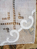 Lovely Vintage WEDDING HANDKERCHIEF, Deco Drawn Thread Hanky,Gorgeous Bridal Hankie,Lovely Drawnthread,Applique Work,Collectible Hankies