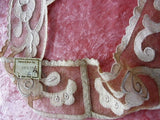 GORGEOUS 20s Antique French Netted Lace Cotton Appliques Circular Flounce Art Deco Roses Flowers Flapper Era Downton Abbey