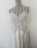 Lovely Retro Lingerie Gown with Satin Roses XL Bust 41