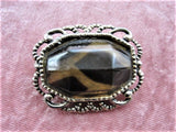 VINTAGE Celluloid Top Brooch,Tortoise Shell Design Broach,Gold Tone Filigree,Hat,Scarf, Blouse,Dress, Coat or Jacket Pin Vintage Jewelry