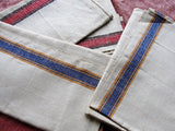 Vintage Linen French Torchons, Kitchen Tea Towel, Red Stripe Linens, French Farmhouse Cuisine Never Used Vintage Linens