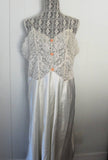 Lovely Retro Lingerie Gown with Satin Roses XL Bust 41