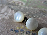 ANTIQUE Mother of Pearl Pair of Cuff Links Lustrous Pearl Cufflinks Unisex Ladies Menswear Formal Wear Vintage Wedding Collectible CuffLinks