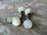 ANTIQUE Mother of Pearl Pair of Cuff Links Lustrous Pearl Cufflinks Unisex Ladies Menswear Formal Wear Vintage Wedding Collectible CuffLinks