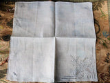 VINTAGE Wedding Handkerchief Drawn Thread, Open Work and Embroidery Beautiful Bridal Hankie Stunning Madeira  Linen Hand Rolled Edge Hanky