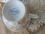 BEAUTIFUL Vintage CHINTZ Footed Teacup and Saucer Windsor English Bone China Floral Cup and Saucer Bridal Showers Tea Parties,Gifts