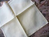 BEAUTIFUL Vintage Irish Linen Set of 4 Tea Time Luncheon Napkins, Buttery Yellow, Quality Vintage Linens, Luxury Table Linens, Fine Dining