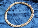 VINTAGE DOrlan Signed Enamel Necklace, Creamy White and Gold Collarette, Classy Design, Day or Evening Necklace, Collectible Vintage Jewelry