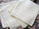 BEAUTIFUL Vintage Irish Linen Set of 4 Tea Time Luncheon Napkins, Buttery Yellow, Quality Vintage Linens, Luxury Table Linens, Fine Dining