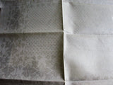 LOVELY Antique Irish Linen Damask Linen Dinner Napkins Set of 6 Ivy Leaves n Polka Dots Pattern,Chateau Chic Antique Table Linens Never Used