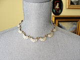 BEAUTIFUL Vintage D'Orlan,Marcel Boucher Enamel Necklace,Creamy White and Gold Collarette,Day or Evening Necklace,Collectible Vintage Jewelry