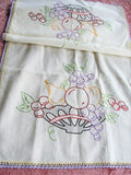VINTAGE Farmhouse French Country Table Runner, Buffet Scarf ,Table Centerpiece ,Hand Embroidery Work,French Cottage Linens