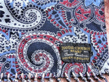 1940s Vintage Scarf Mens ART DECO Style Fringe Paisley Scarf Tootal Croydon Gentlemans Elegant Scarf, Forties Era Menswear Scarves Film Noir