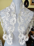 GORGEOUS Antique Silk Lace Shawl,Chantilly Lace, Bridal Shawl, Bridal Scarf, Mantilla, Head Scarf, Vintage Clothing, Lovely Lace