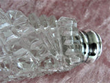 LOVELY Antique Cut Crystal Salt and Pepper Shakers Sterling and Mother of Pearl Tops, Elegant Dining, Wedding Gift, House Warming Gift