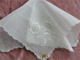 Beautiful WEDDING Hanky Exquisite Swiss Embroidery Handkerchief Bridal Hankie Stunning Roses Embroidery,for Collector or Bridal Heirloom