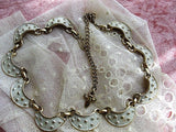 BEAUTIFUL Vintage D'Orlan,Marcel Boucher Enamel Necklace,Creamy White and Gold Collarette,Day or Evening Necklace,Collectible Vintage Jewelry