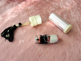 VINTAGE Art Deco Sewing Kit,Travel Kit,Etui,Needle Case,Mending Sewing Kit,Ivory Celluloid n Pink Metal,Silk Tassel,Antique Needlework Tools