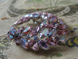 Vintage SHERMAN Signed Glittering PINK Rhinestones Brooch,Prong Set,Brilliant Rhinestones,Dazzling Swarovski Crystal,Collectible Jewelry
