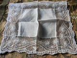 BEAUTIFUL Vintage Lace Hanky,BRIDAL WEDDING Handkerchief,Special Lace Hankie,Lovely Tambour Lace,Netted Lace,Collectible Bridal Lace Hankies
