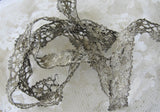 GORGEOUS Vintage French Metallic SILVER Lace Ribbon,Passementerie Trim, Silver Metal Lace,Antique Sewing Supply,Dolls, Fine Sewing Projects