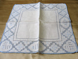 LOVELY Vintage Appenzell WEDDING HANDKERCHIEF,Open Work,Linen Bridal Hanky,Blue Raised Embroidery Hankie,Something Blue,Collectible Hankies