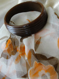 STUNNING Art Deco Deeply Carved Bakelite Bracelet,Chocolate Brown Bakelite Bangle,Beautiful Ribbed Design,Collectible Bakelite Jewelry