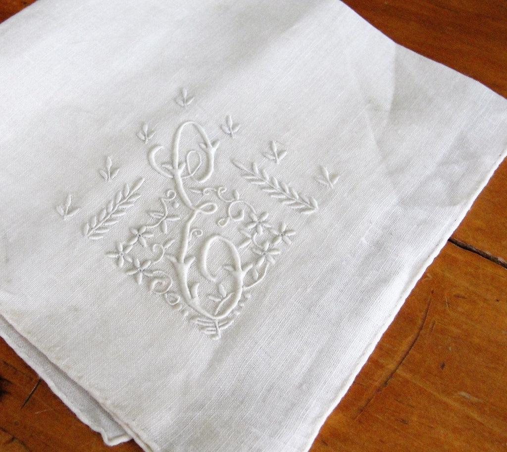 LOVELY Vintage MADEIRA Embroidered Hankie Monogram E Handkerchief,WhiteWork,Embroidery,Wedding Bridesmaid Bridal Hanky,Collectible Hankies