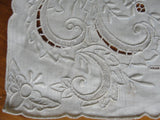 EXCEPTIONAL Vintage Madeira Embroidered Linen Table Centerpiece,Tray Cloth,Lots of Hand Work,Luxury Collectible Linens,Linen Lover Gift