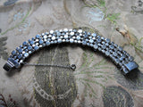 Sparkling SHERMAN Wide Bracelet,Brilliant Chaton Rhinestones,Dazzling Swarovski Crystal,Collectible 1950s Mid Century Sherman Jewelry