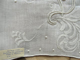 Breathtaking Vintage Madeira Monogram L  BRIDAL WEDDING HANDKERCHIEF Heavily Encrusted Embroidery Hanky Applique Work Hankie,Bridal Hankies