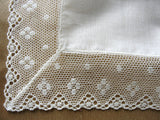 Beautiful Vintage BRIDAL WEDDING Handkerchief Linen,WIDE French Lace Hankie,Special Bridal Hanky,Bridal Gift, Collectible Hankies