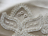 Beautiful Antique FRENCH Lace Applique,Victorian Edwardian Cream Lace,Fine Sewing Projects,Dolls,Bridal Dress,Hats,Collectible Vintage Lace