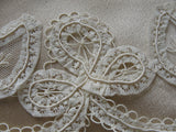 Beautiful Antique FRENCH Lace Applique,Victorian Edwardian Cream Lace,Fine Sewing Projects,Dolls,Bridal Dress,Hats,Collectible Vintage Lace