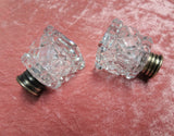 LOVELY Antique Cut Crystal Salt and Pepper Shakers,Silver and Mother of Pearl Tops,Elegant Dining,Wedding Gift,House Warming Gift