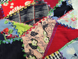BEAUTIFUL Antique Crazy Quilt Large Block,Perfect For Cushion,Selection of Hand Embroidery,Lovely Fabrics,Charming To Frame,Farmhouse Decor