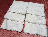 VINTAGE MADEIRA Linen Napkins,Luncheon Tea Time Dinner Napkins Set,Pretty Napkins,Eyelet Cutwork,Dinner Party Linens,Collectible Linens